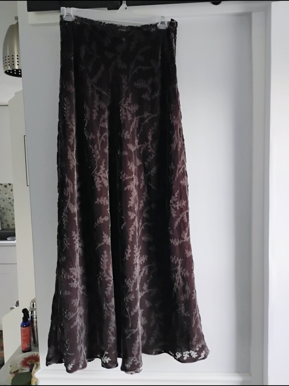 Banana Republic Gray-Brown Floral Maxi Skirt